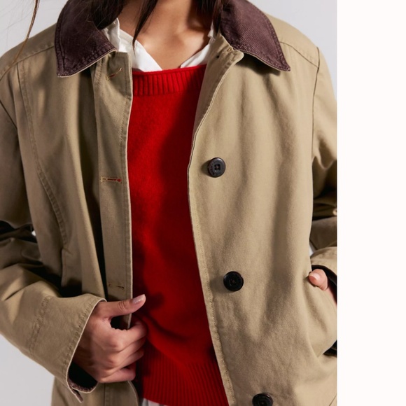 L.L. Bean Women's Adirondack Flannel-Lined Barn Coat in Dark Khaki, Size XS - Picture 4 of 15